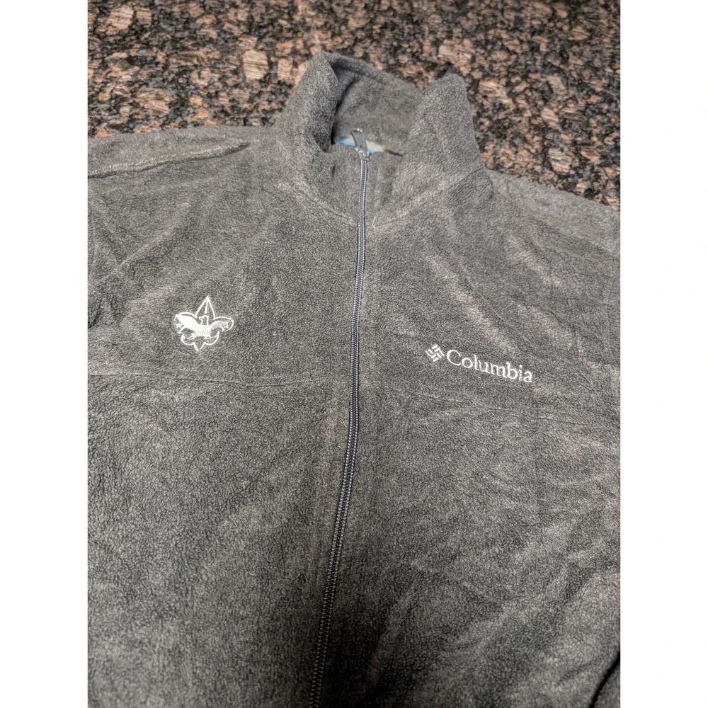 Columbia Sportswear‎ Jacket Mens Medium Gray Full Zip Fleece Pockets Outdoor